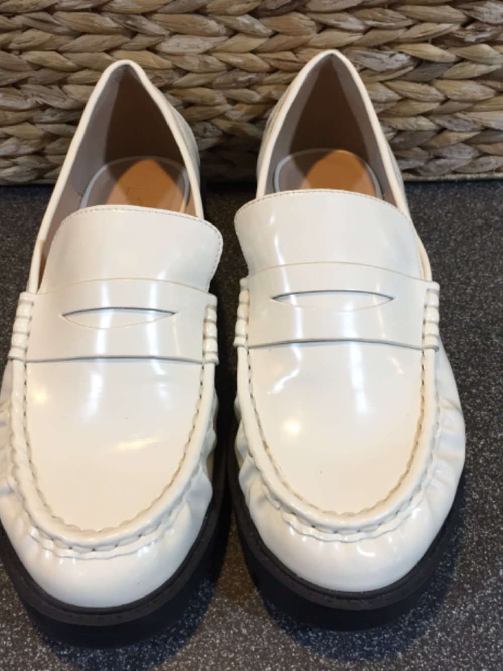 LOFT Cream Patent Leather Penny Loafers - Picture 15 of 15